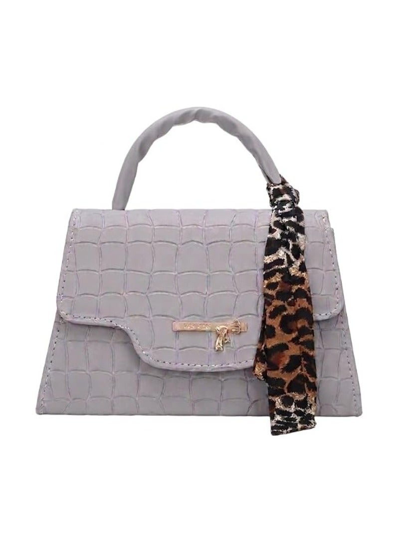 Women's Handbag, Cross Body, Wide Strap (Grey)