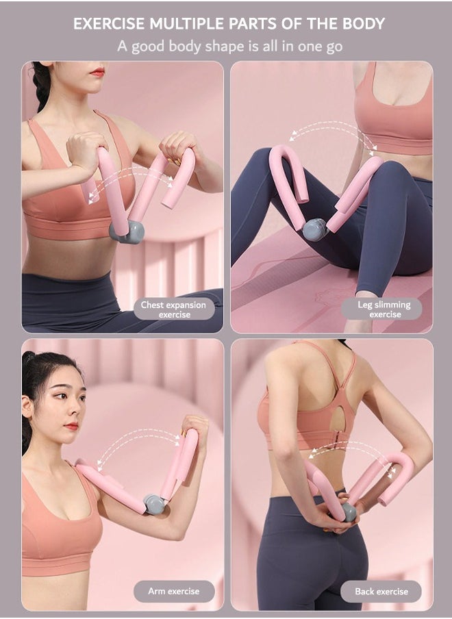 ULHYC 5-Piece Skin-Friendly Resistance Fitness Bands, Yoga Fitness Set With Tensioners, Yoga Rings, Tension Ropes, Etc Combination Training Doubles The Effect  - Image 4