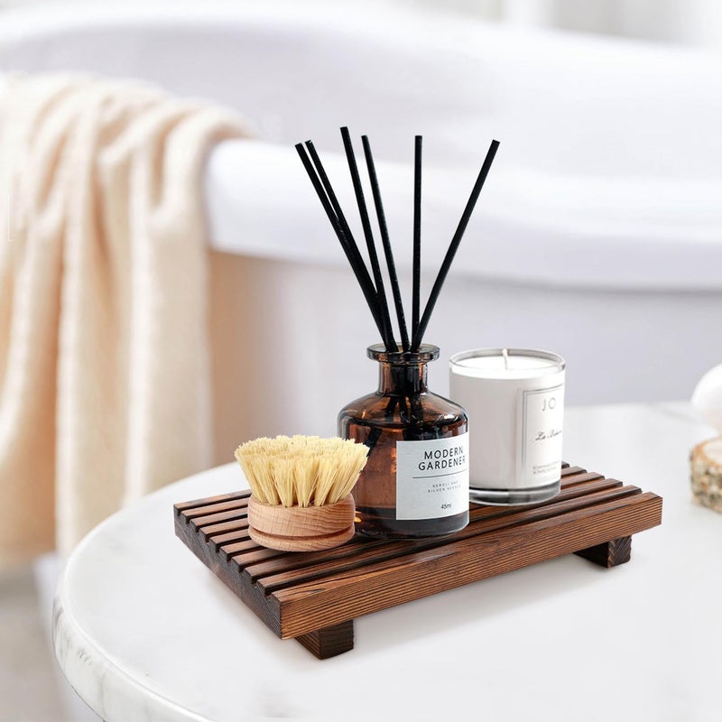 Vm decor Wooden Bathroom Counter Organizer, Display Pedestal Stand, Decorative Tray - Image 2