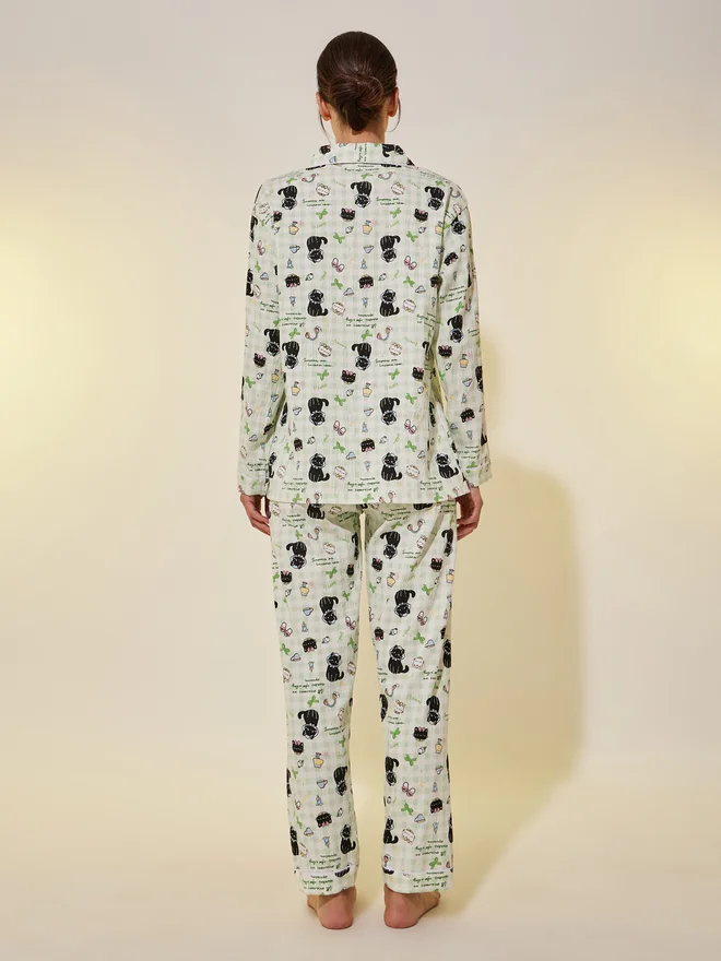 Styli Styli Graphic Print Buttoned Shirt and Pyjama Set