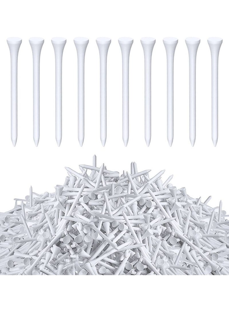 KASTWAVE 200 Pcs Golf Tees Bulk Wood Tees 3-1/4 Inch Tall, White Golf Tees for Women Men Ladies Clubs Golf Ball Theme Party Accessories  - Image 1