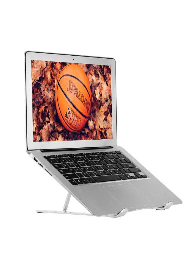 7-Level Adjustable Aluminum Alloy Foldable Laptop Stand Silver - Image 4