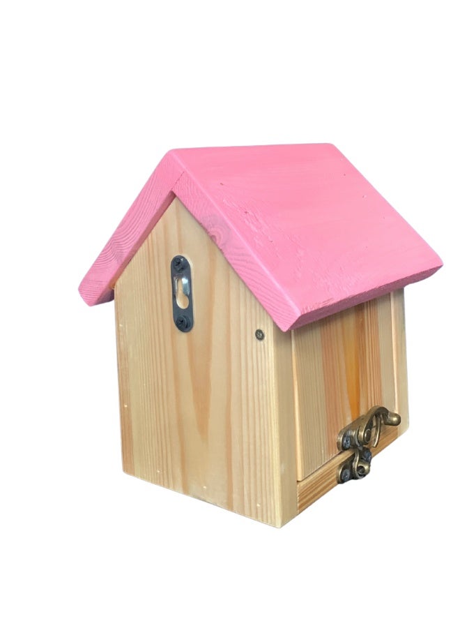 بيت عصافير خشبي بأبواب قابلة للفتح - لون وردي من Pet's Home - Image 2