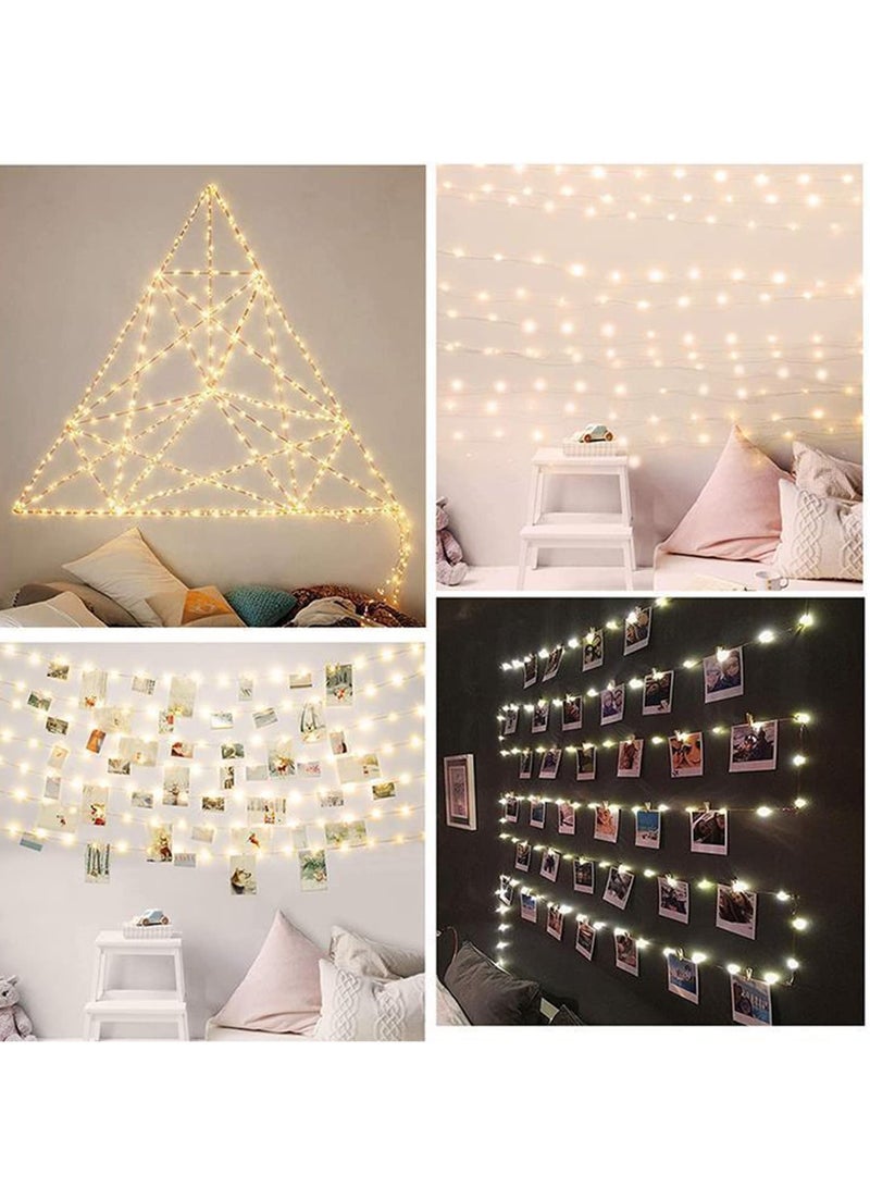 Excefore Transparent Fairy Light Hooks, 40 Pcs Mini Clear Sticky Hooks & 48 Removable Small Self Adhesive Strips  - Image 2