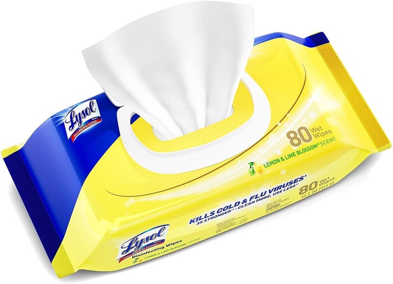 Lysol Disinfecting Wipes - Lemon & Lime Blossom Flatpack 80 ct. (Pack of 1) - Image 2