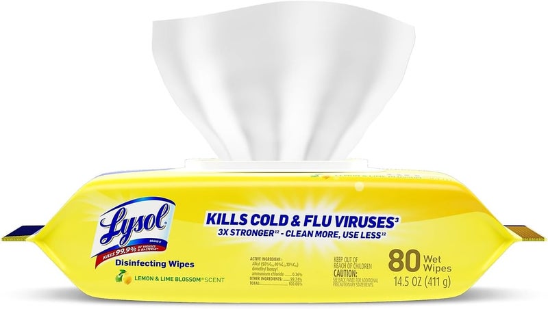 Lysol Disinfecting Wipes - Lemon & Lime Blossom Flatpack 80 ct. (Pack of 1) - Image 3
