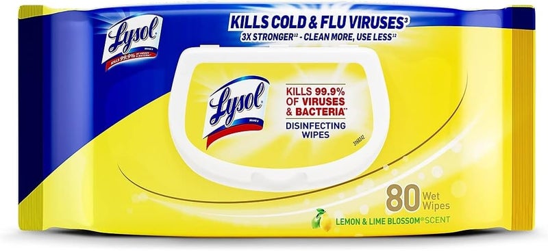 Lysol Disinfecting Wipes - Lemon & Lime Blossom Flatpack 80 ct. (Pack of 1) - Image 1