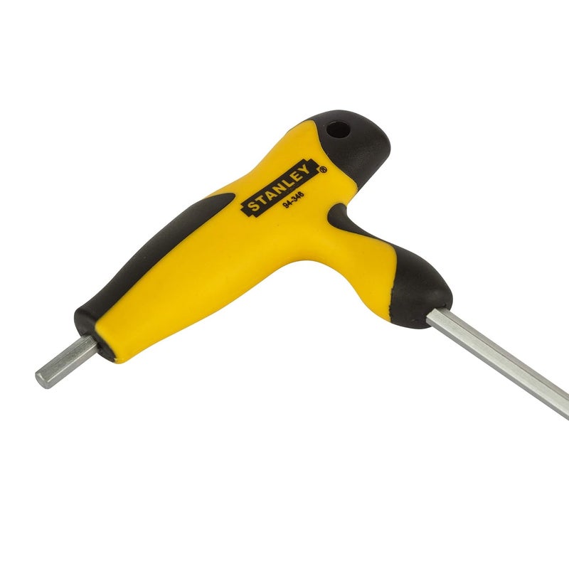 STANLEY 94346 40mm Metric 2 Way T Handle Hex Key Silver and Yellow - Image 3