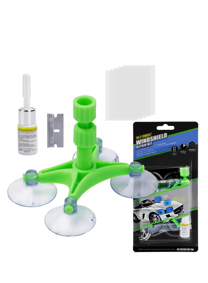 SYOSI Windscreen Repair Kit, Professional Windshield Repair Upgraded Version, Automotive Glass Repair Resin Fluid, Windshield Chip Repair Kit, for Chips, Cracks, Star-Shaped Crack and Glass Repair Green - Image 1