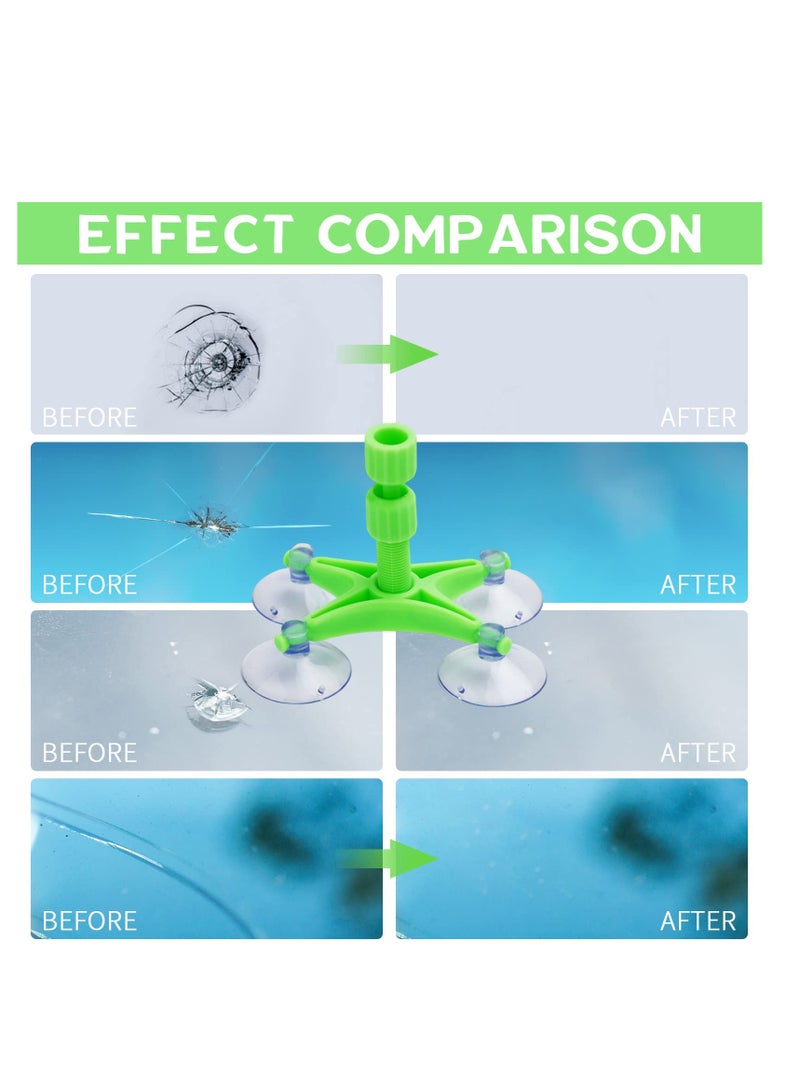 SYOSI Windscreen Repair Kit, Professional Windshield Repair Upgraded Version, Automotive Glass Repair Resin Fluid, Windshield Chip Repair Kit, for Chips, Cracks, Star-Shaped Crack and Glass Repair Green - Image 4