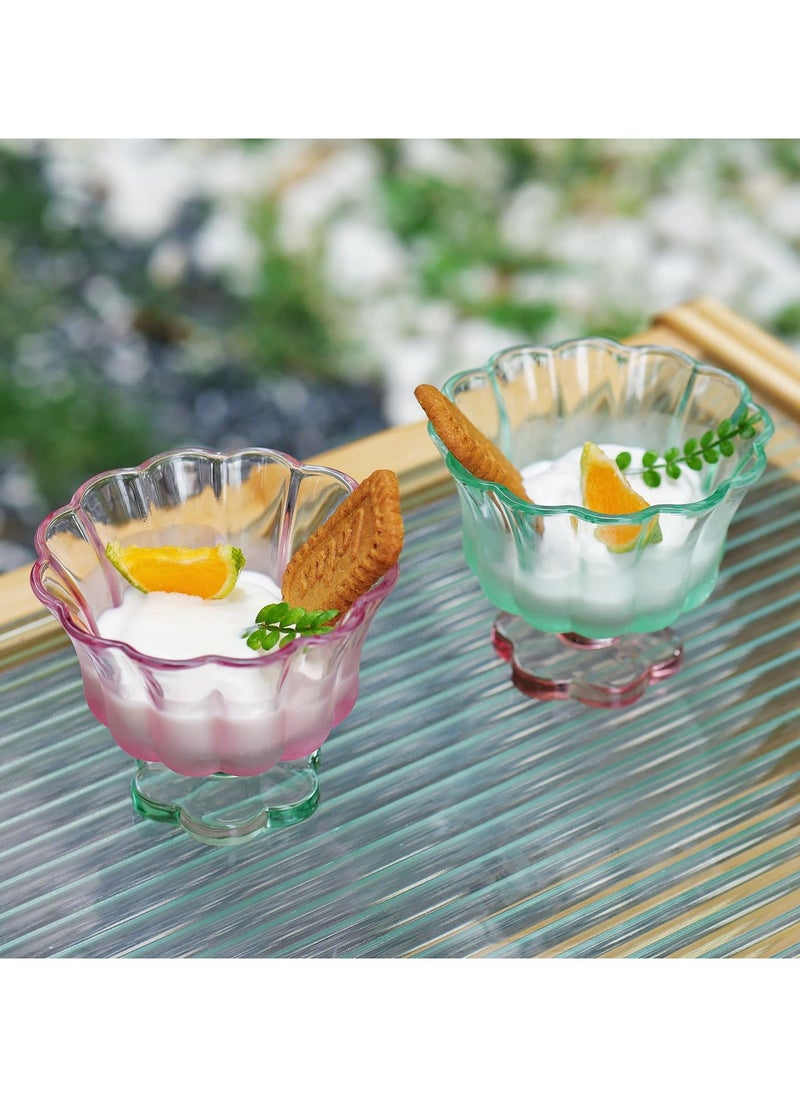 BenQuand 1 Pcs Ice Cream Bowls Drinking Glass Cups, Dessert Bowl Tool,Flower Petal Style Glasses, 8.5 oz, Suitable for Ice cream, Cocktails, Dessert & More  - Image 3