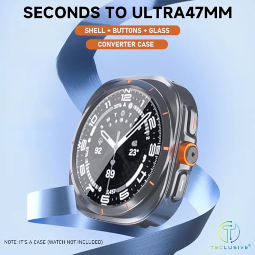 T TECLUSIVE Converter Case Compatible for Galaxy Watch 7 44mm to Galaxy Ultra | Full Protection Cover with Glass Screen Guard | Mod kit Convert into Ultra (Watch 7 44mm) - Image 5