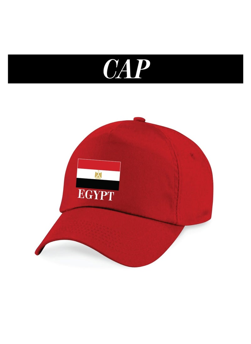 Generic - Egypt Sports Combo Pack - Gifts for Sports Fan - Cap - Scarf - Flag - Flag Pin - Drawstring Bag - Image 1