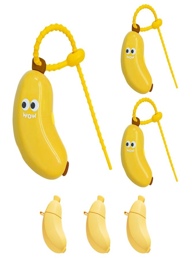 DONGKER Banana Toothbrush Cover,3 PCS Cute Banana Toothbrush Case with Toothpaste Dispenser for Home Travel Business Outdoor Camping - Image 1