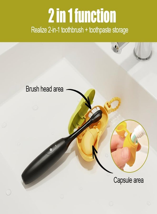 DONGKER Banana Toothbrush Cover,3 PCS Cute Banana Toothbrush Case with Toothpaste Dispenser for Home Travel Business Outdoor Camping - Image 2