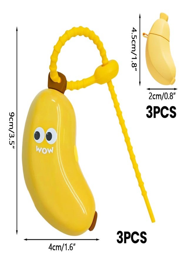 DONGKER Banana Toothbrush Cover,3 PCS Cute Banana Toothbrush Case with Toothpaste Dispenser for Home Travel Business Outdoor Camping - Image 4