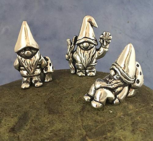 Basic Spirit MN-7 Gnome Poses Pewter Miniature Figurines Whimsical Statue Gift, 2-inch Height - Image 1