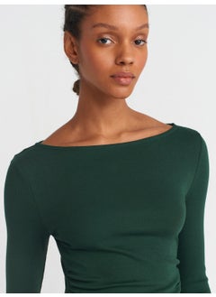 31401 Gathered Boat Neck Top-N.Green - pzsku/ZF2FF8D62AC6A05C23E67Z/45/_/1740048552/85685b7c-fb8a-4b1a-abfd-0b1595a4d33e