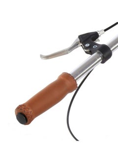 Dilwe 1 Pair Of Bicycle Handlebar Grips Retro Leatherette Bicycle Handlebar Grips Bicycle Handle Cover Grips For Mtb Bmx Mountain Bike 3 Colors(Brown) Bicycle And Spare Parts  - Image 2
