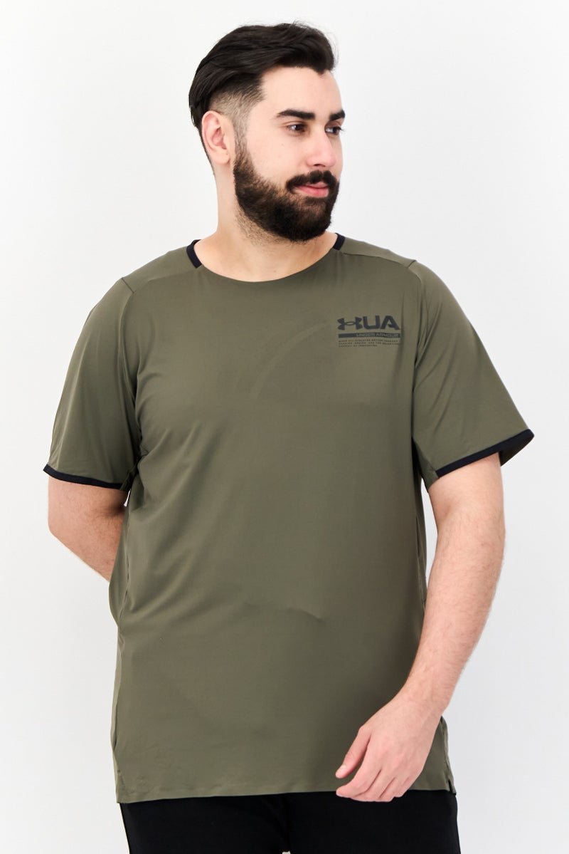 UNDER ARMOUR Men Sportswear Fit Short Sleeves Training T Shirt, Olive - Image 1