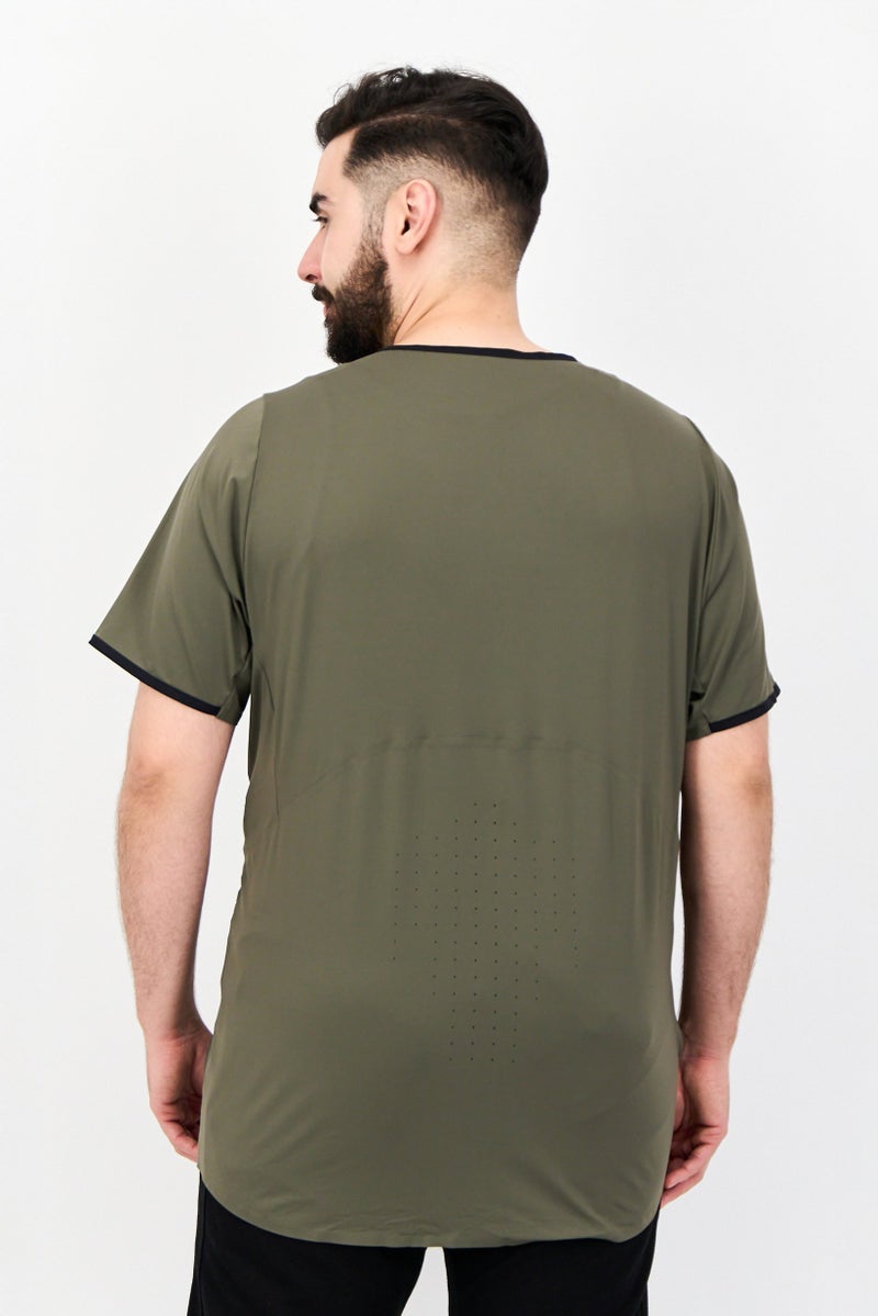 UNDER ARMOUR Men Sportswear Fit Short Sleeves Training T Shirt, Olive - Image 3