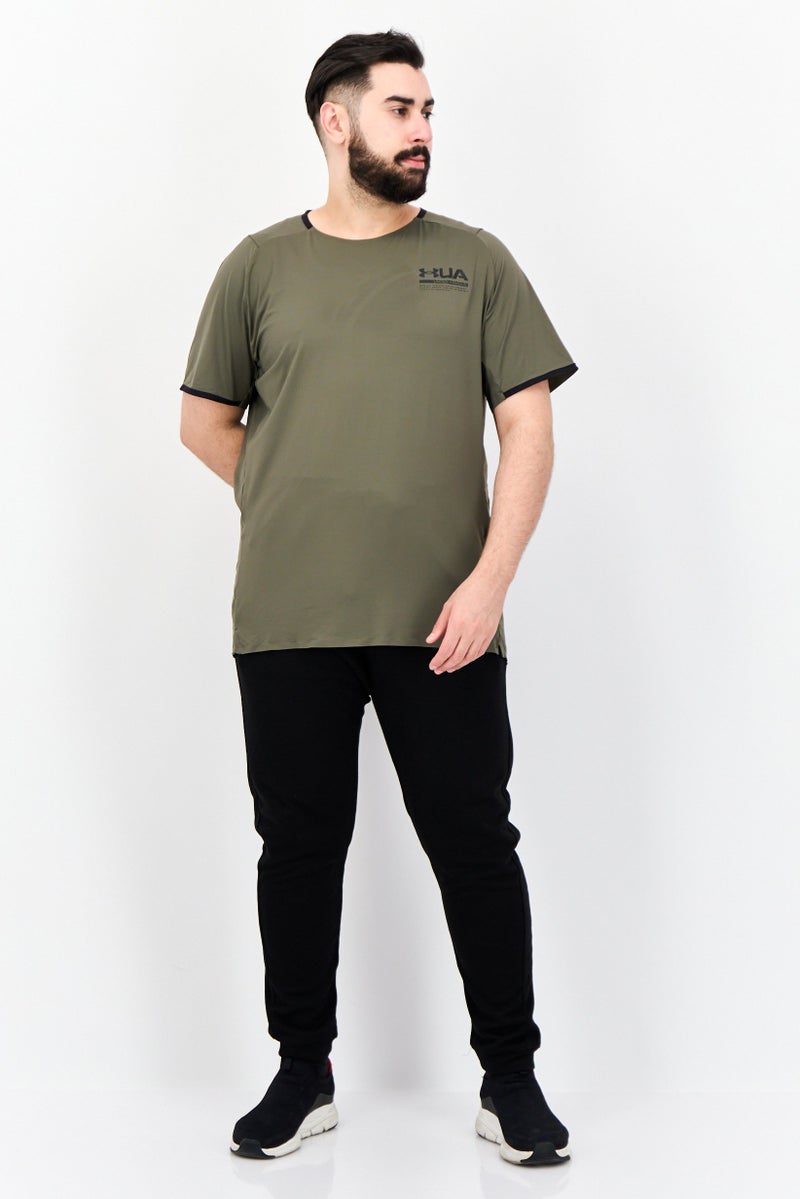 UNDER ARMOUR Men Sportswear Fit Short Sleeves Training T Shirt, Olive - Image 4