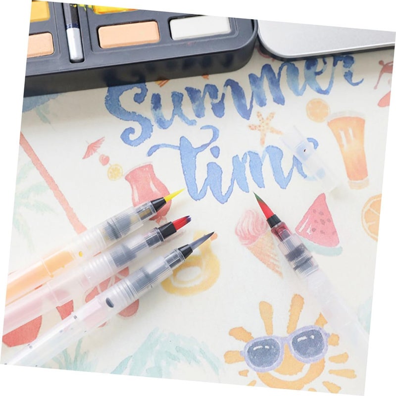 Water Brush Pen Set – 4pcs Watercolor Brush Pens for Artists Refillable Compatible Water Soluble Pencils for Painting and Crafts - Image 2