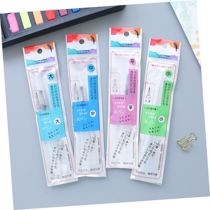 Water Brush Pen Set – 4pcs Watercolor Brush Pens for Artists Refillable Compatible Water Soluble Pencils for Painting and Crafts - Image 5