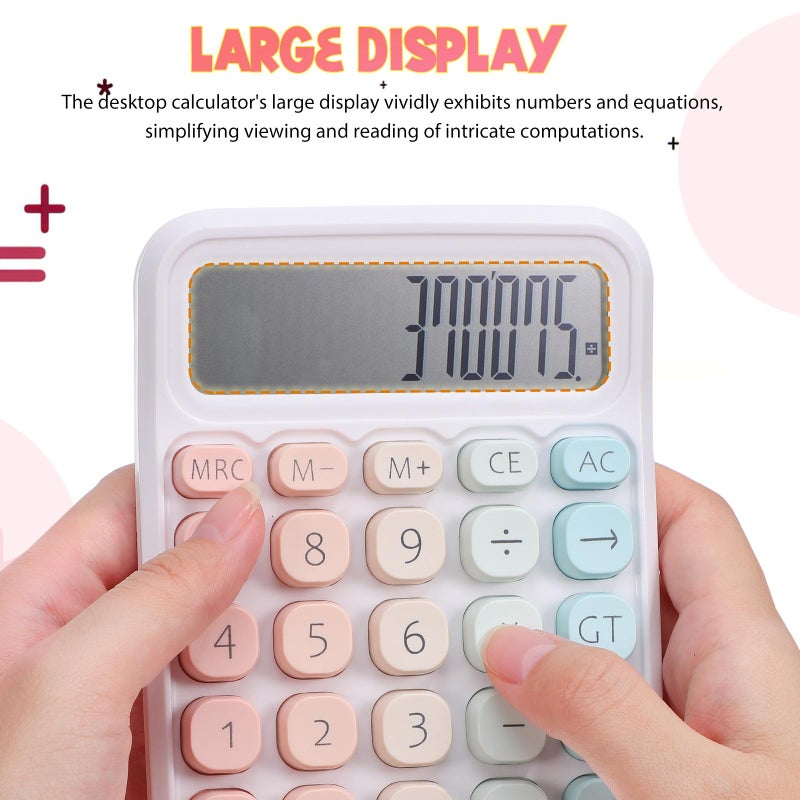 Gradient Color Mechanical Switch Calculator with Digit Display for Office and School - Image 5