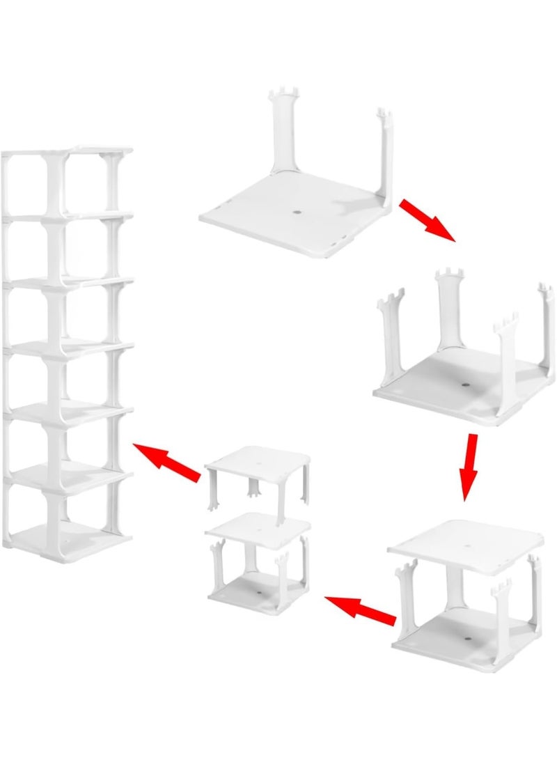 بلومنغ تايم رف أحذية متعدد الطبقات - 9 مستويات لتخزين الأحذية قابلة للتكديس باللون الأبيض - Image 2