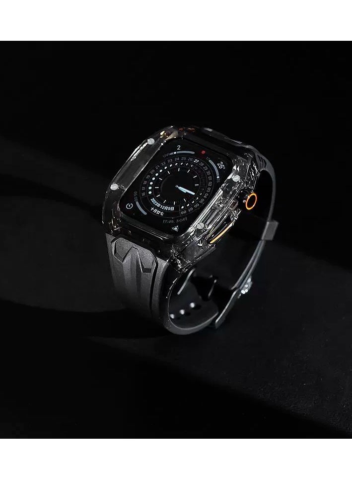 Samu Apple Watch ULTRA 1/2 49MM Integrated Strap, Apple Watch Ultra 1/2 Protective Case Strap transparently black  - Image 2