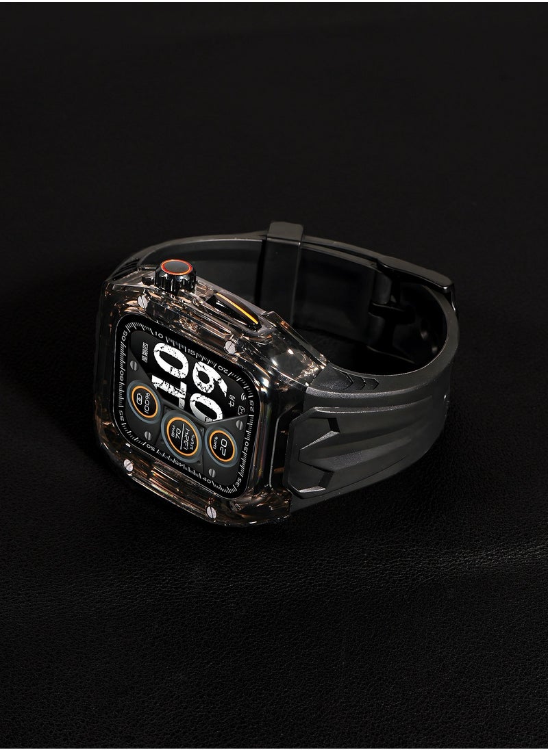 Samu Apple Watch ULTRA 1/2 49MM Integrated Strap, Apple Watch Ultra 1/2 Protective Case Strap transparently black  - Image 3