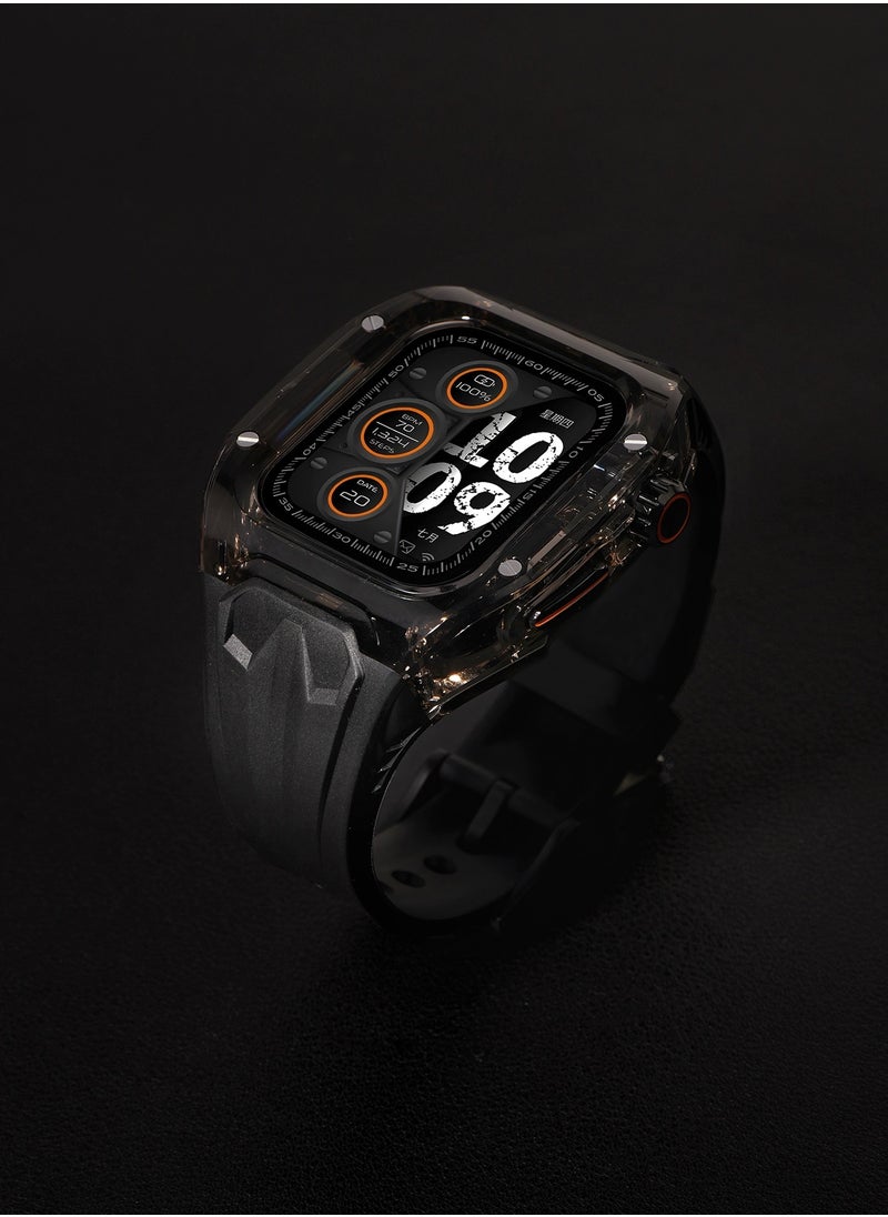 Samu Apple Watch ULTRA 1/2 49MM Integrated Strap, Apple Watch Ultra 1/2 Protective Case Strap transparently black  - Image 4