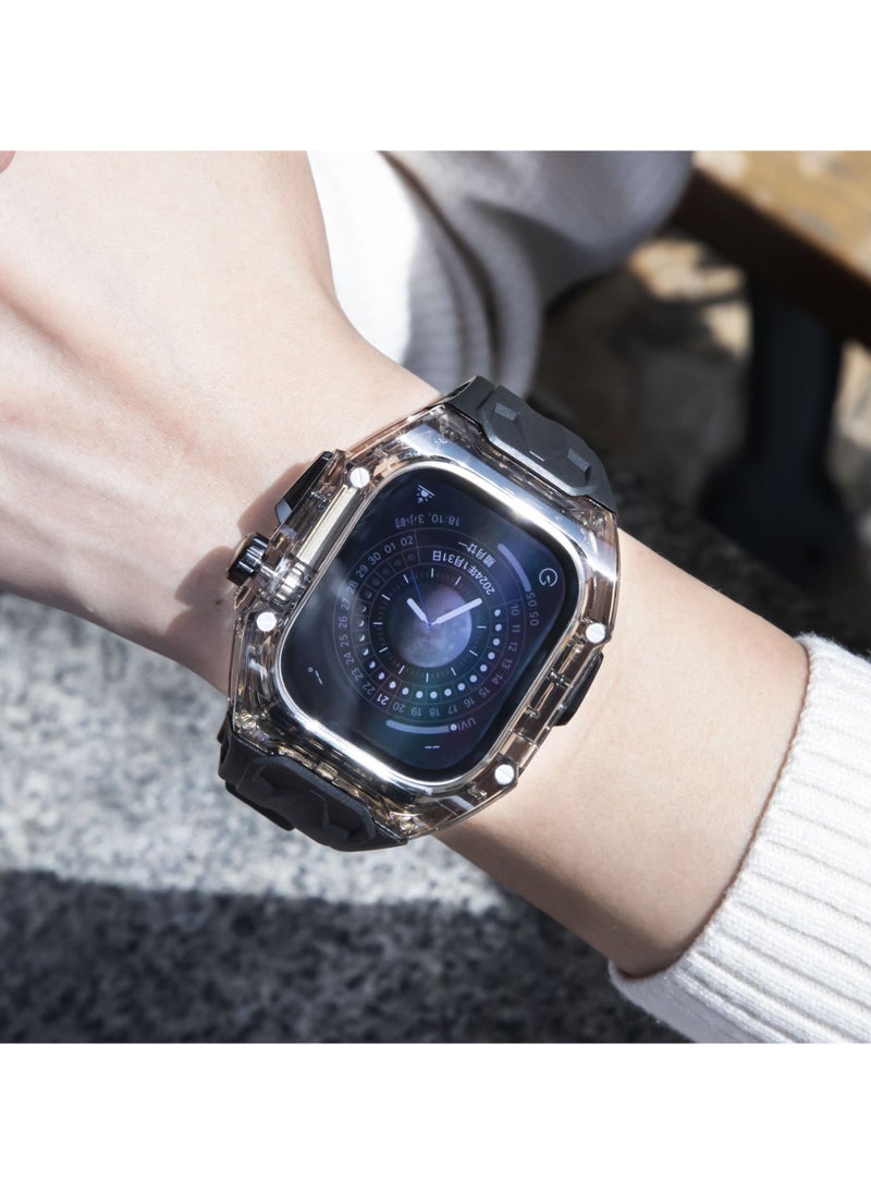 Samu Apple Watch ULTRA 1/2 49MM Integrated Strap, Apple Watch Ultra 1/2 Protective Case Strap transparently black  - Image 5