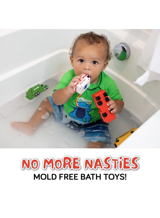 SplashEZ Mold Free Bath Toys for Babies & Toddlers, Car No Hole Bath Toys for Kids, Toddler Gift, No Mold Bathtub Water Vehicles Set for Kids, Pool, BPA-Free, Fun, Infant Ages 1 3 6 12 18 Months, 6 - Image 4