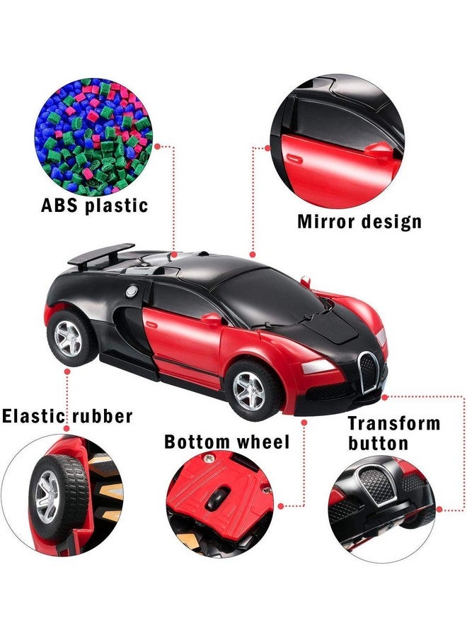 فيماس كواليتي سيارة تحويل عالية الجودة إلى روبوت، روبوت إلى سيارة تلقائيًا، لعبة ترا، مع ضوء وصوت للأطفال (أحمر وأزرق) - Image 5
