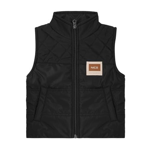 CLAP Unisex Kids Sleeveless Winter Jacket with Zip Closure (IN, Age, 1 Year, 2 Years, Regular, Black) - Image 1