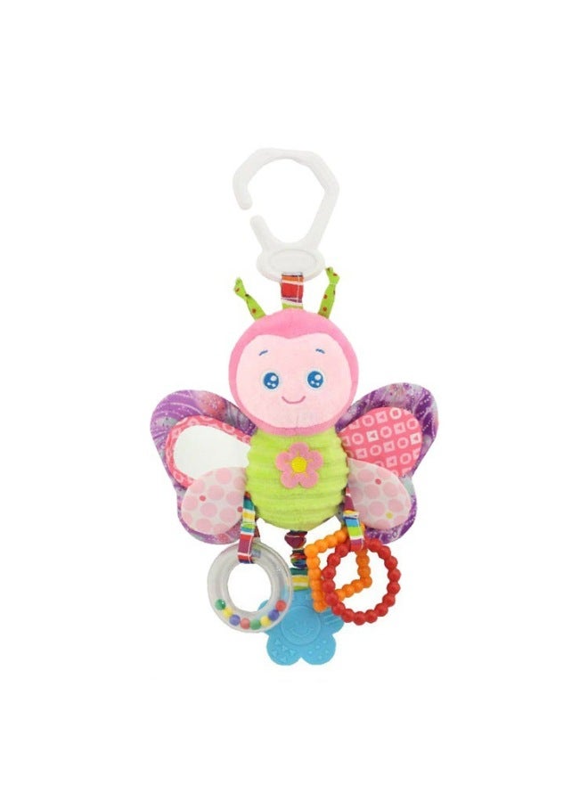Happy Monkey Baby Bed Hanging Animal Rattle Pendant Toddler With Teeth Bb Ring Paper Plush Toy-Color:H026C Yellow Duck - Image 3
