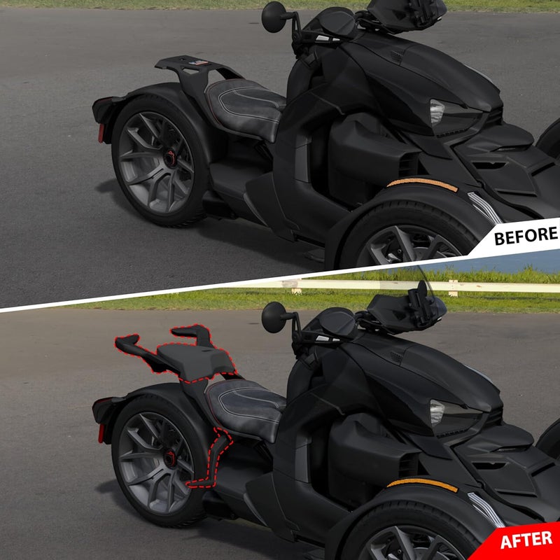 VEISUTOR مقعد الركاب الخلفي VEISUTOR 2-Up مع دعامات للأقدام لسيارات Can-Am Ryker جميع الطرازات - Image 2
