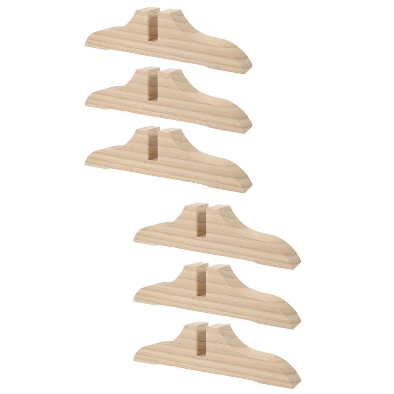 6 pcs Divider Stands Wood Divider Bases Screen Feet Divider Supply - Image 1