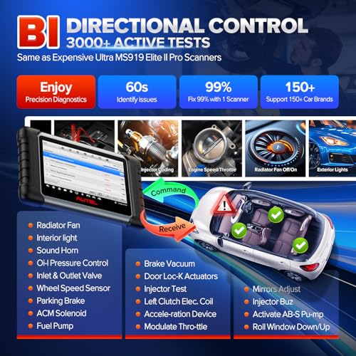 Autel Scanner MaxiCOM MK808BT PRO w/ MV108S, 2025 2.0 Bidirectional Scan Tool as MX900 MK900 MK900BT, Upgrade of MK808S MX808S MK808Z, 3000+ Active Test, 28+ Service, OE All-Sys Diagnostic, FCA, 11 OS - Image 3