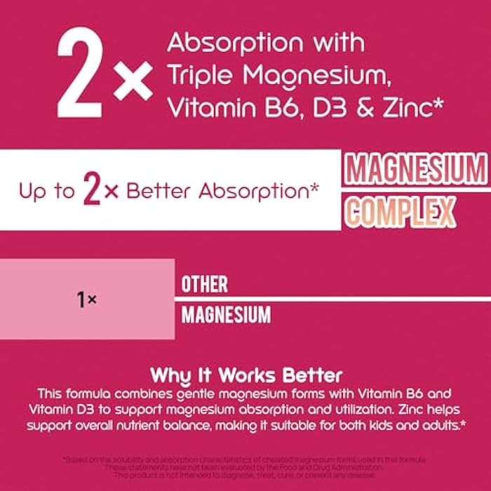 Selerb Magnesium Glycinate Gummies for Kids & Adults Melatonin Free Calm Magnesium Gummies with Citrate, Malate, B6, D3, Calcium & L-Theanine for Sleep Relaxation, Bone & Muscle Magnesium for Kids | 60 Count - Image 4