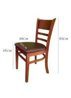 LANNY Jeffcoco Furniture Solid wood Dining Chair, Brown Wooden Chair, For Kitchen Table, Restaurant (Chair 2 Piece)  - Image 3
