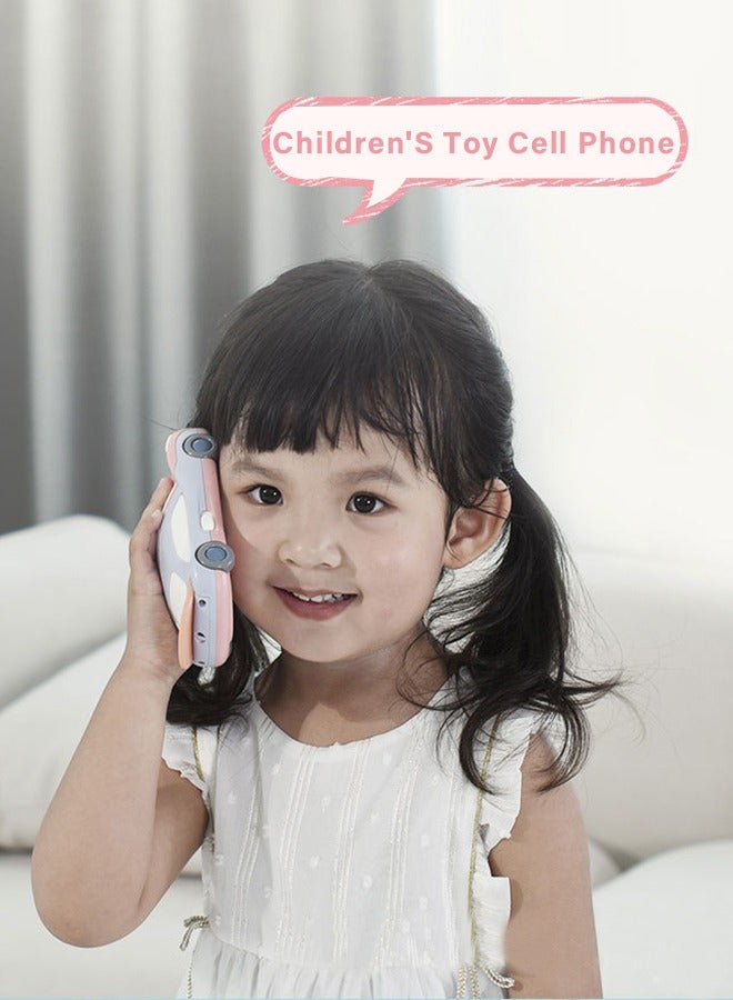 2 in 1 Baby Learning Cell Phone Toys Baby Toy Cars  Musical Learning Infant Toys with Colorful Projection Lights Music Play Kids Phone for Toddler Boys Girls 18 Months+ Pink - Image 3