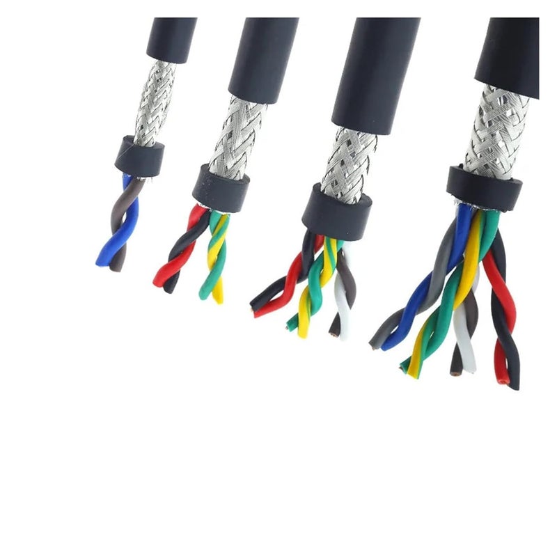 كابل زوج ملتوي محمي 18-26 AWG، 2-24 نواة، طول 1 متر إلى 5 أمتار (8 نوى لكل متر، سمك 24 AWG، سمك 0.2 مم) - Image 1