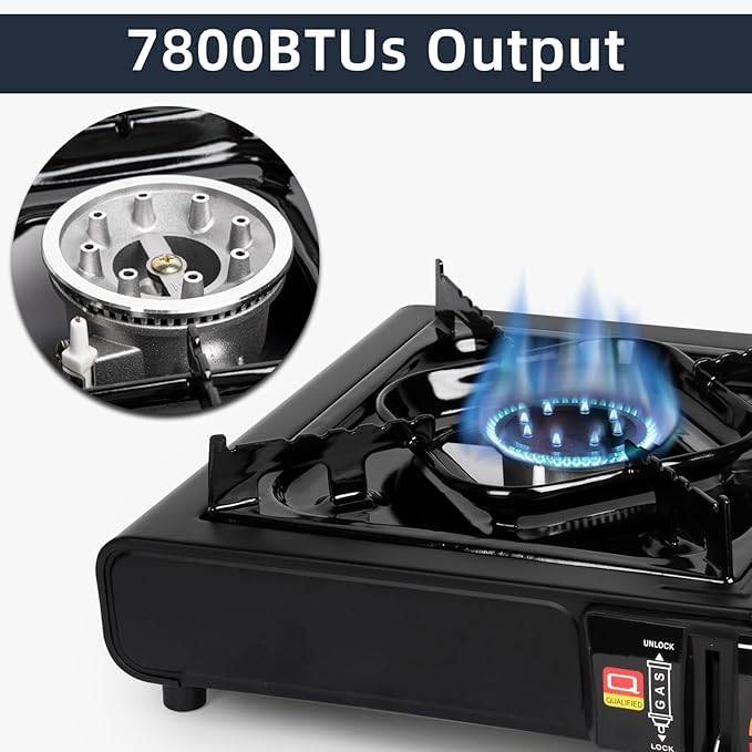 EYUVAA LABEL Portable Gas Stove for Travel with Carrying Case| Dual Fuel Camping Stove for LPG & Butane Cylinder| Compact Cooking Stove for Indoor, Outdoor Camping, Hiking & Emergency Use - Image 4
