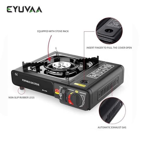 EYUVAA LABEL Portable Gas Stove for Travel with Carrying Case| Dual Fuel Camping Stove for LPG & Butane Cylinder| Compact Cooking Stove for Indoor, Outdoor Camping, Hiking & Emergency Use - Image 3