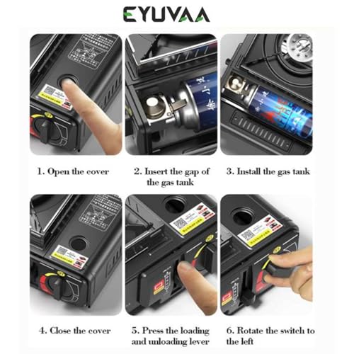 EYUVAA LABEL Portable Gas Stove for Travel with Carrying Case| Dual Fuel Camping Stove for LPG & Butane Cylinder| Compact Cooking Stove for Indoor, Outdoor Camping, Hiking & Emergency Use - Image 5