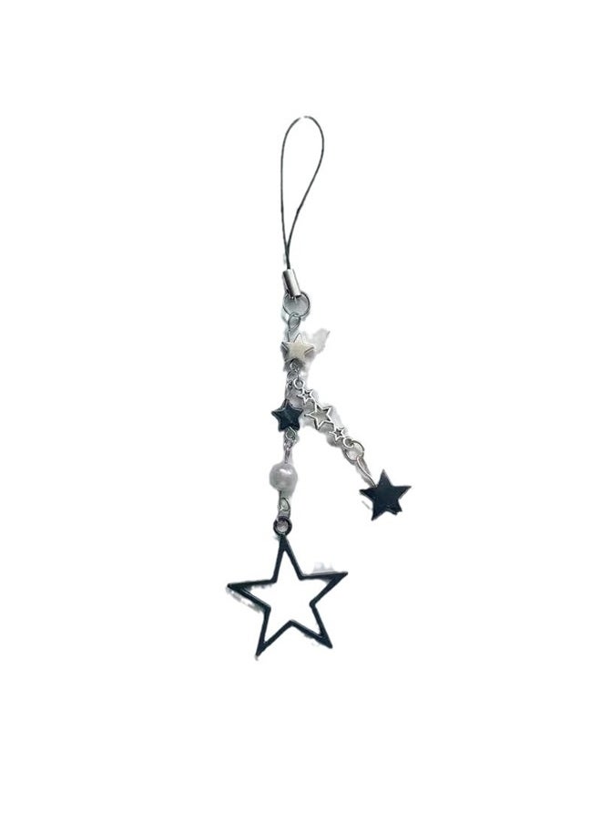 yongsheng Black Starry Chic Phone Chain Accessory，Cute Phone Charm Strap, Star Chain Lanyard String for Bag Purse Backpack Wallet Airpods Pendants Decor  - Image 1