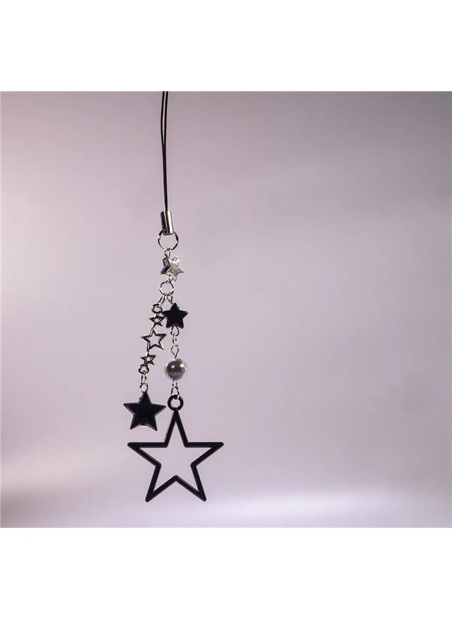 yongsheng Black Starry Chic Phone Chain Accessory，Cute Phone Charm Strap, Star Chain Lanyard String for Bag Purse Backpack Wallet Airpods Pendants Decor  - Image 3
